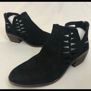 Vince Camuto black cut out booties
